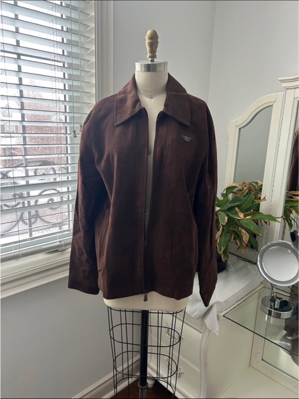 Men's Brown Zip-Front Bomber Jacket